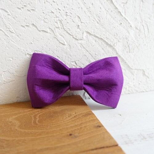 Grey Velvet Dog Bowtie Pets Collar Accessory Puppy Cat Pet Supplies Grooming Tools Dogs Dismountable Ornamental Bow Ties