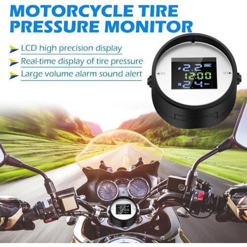 Portable Motorcycle TPMS Monitoring System Car Parts with Time Display IP65 Tire Pressure Ornaments Motorcycle Accessories