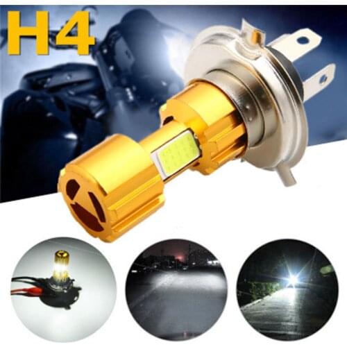 H4 LED Headlight Bulb, LED COB Chip 3400LM 18W/12W 6000-6500K White Motorbike Headlamp