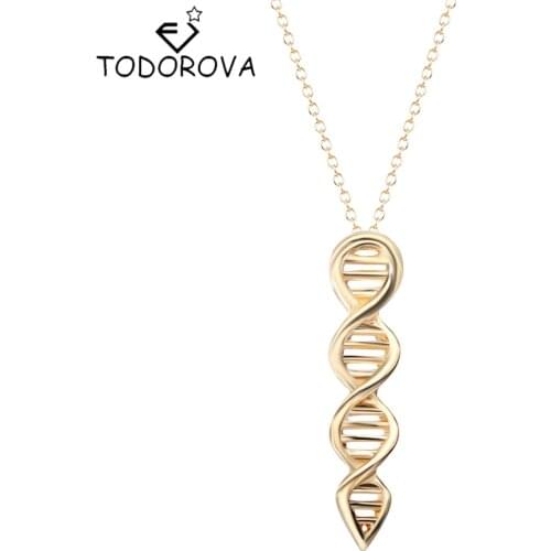 Todorova New Arrival Science Jewelry DNA Necklace Biology Jewelry Molecule Necklace Accessories for Women Brand Jewelry Hot Sale