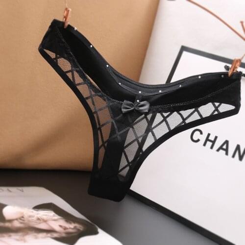 Women Sexy Panties Lace Transparent G-string Thongs Underwear Seamless Briefs Underpants Low-Rise Lingerie Female Knickers