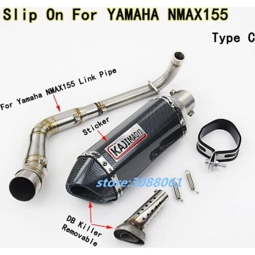 Motorcycle Exhaust Full System Slip On For YAMAHA NMAX155 NMAX 155 N MAX155 Modified Front Link Pipe Sticker Muffler DB Killer