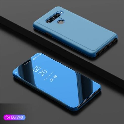 View Mirror Clear Smart Flip Case for LG G8 G8S ThinQ G820 V30 V40 Leather Phone Case for LG V40 ThinQ V30Plus Stand Phone Cover
