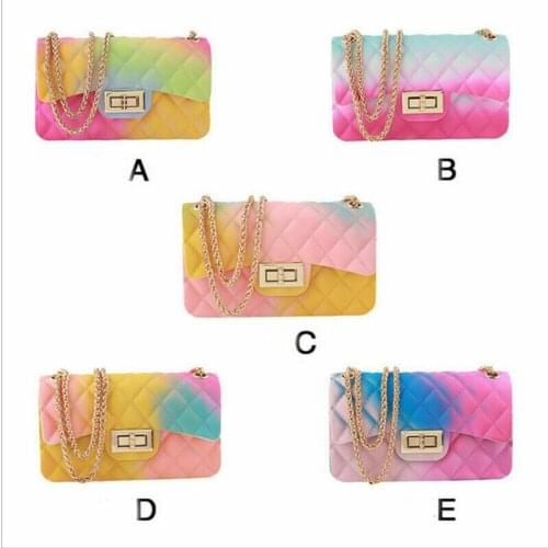 Jelly Purses Mini Handbags Pvc Rainbow Color Small Crossbody Bags for Women Summer Shoulder Bag Ladies Hand Bags Sac Main Femme