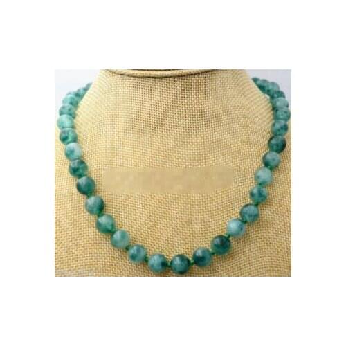 10mm Natural Purple Jade Round Gemstone Beads Necklace 18'' AAA