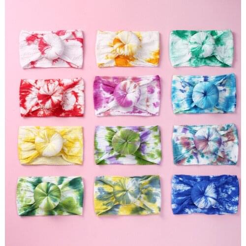 10Pcs Headband Handmade Baby Headbands with Buns Stretchy Nylon Pom Pom Bun Headbands for Infant Baby Girls Hair Accessories