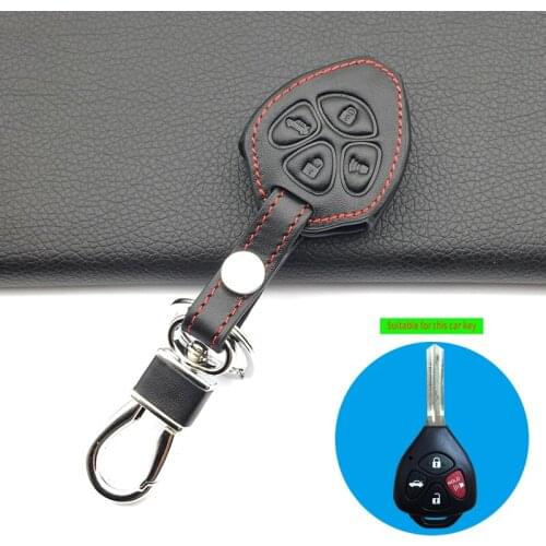 100% leather car key case key cover For Toyota Corolla Rav4 Yaris Avensis / Prado 4 buttons remote control car keys accessorie