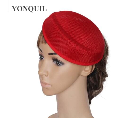 16*19CM Women Solid Oval Red Airline Stewardess Cap Imitation Sinamay Base Fascinator Hat DIY Fascinator Bases 15Colors 5Psc/Lot