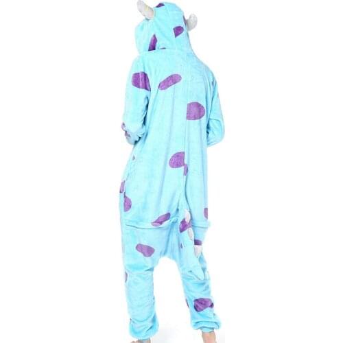 2019 Halloween Adult Monster Kigurumi Cosplay Costume Flannel Female Outfits Jumpsuits Bodysuits Women Onesie Hoodie Pajamas