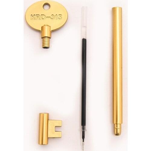 30 Pcs Retro Golden Key Pens The Korean Creative Student Stationery Pen Neutral Metal Texture Black Signature Pen Wholesale