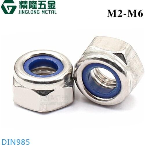 30PCS M2/2.5/3/4/5/6 Stainless Steel Hex Nylon Insert Lock Nut Self-locking Nylock Lock Nut