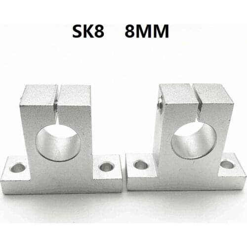 50pcs/lot SK8 linear bearing rail shaft support for 8mm linear guide rail CNC router 3d printer parts SH8A