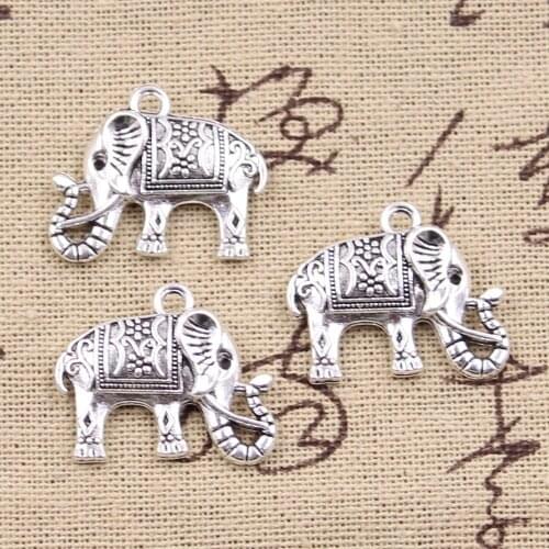 8pcs Charms Long Nose Elephant 21x24mm Handmade Craft Pendant Making fit,Vintage Tibetan Silver color,DIY For Bracelet Necklace