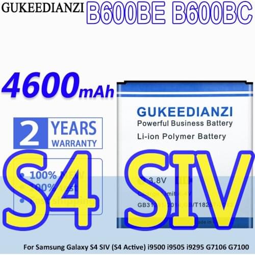 GUKEEDIANZI Battery B600BE B600BC 4600mAh For Samsung Galaxy S4 SIV (S4 Active) i9500 i9505 i9295 G7106 G7100 GalaxyS4
