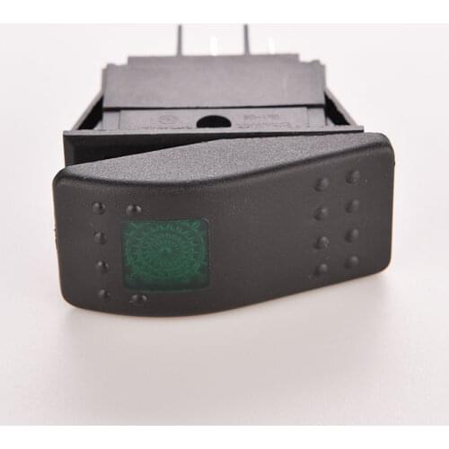 Car Boat Rocker Switch Plastic On-off Green Led Waterproof Switch 12V DC 20A