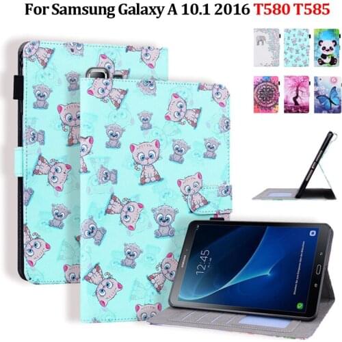 Tablet For Samsung Galaxy Tab A6 Case 10 1 inch Cute Bear Elephant Panda Leather Cover For Galaxy Tab A 10.1 2016 Case T580 T585