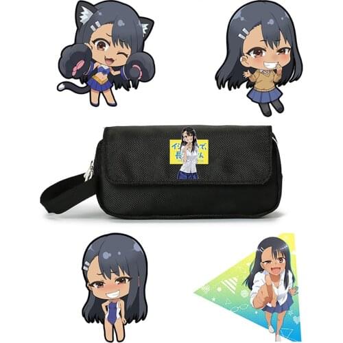 D Don't Toy With Me Miss Nagatoro San Ijiranaide Wallet Pencil Bag Box Oxford Cloth Double Zipper Animation Collection Moneybag