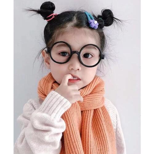 Childrens Scarf Winter Solid Color Knitted Wool Baby Scarf Ins Autumn and Winter Boys and Girls Warm Thick Scarf Tide