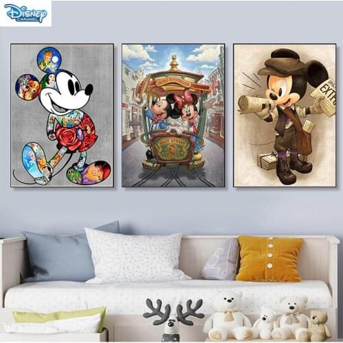 Disney Poster and Print Donald Duck Mural Mickey Mouse Graffiti Art Canvas Paintings Wall Art Picture Room Decoration