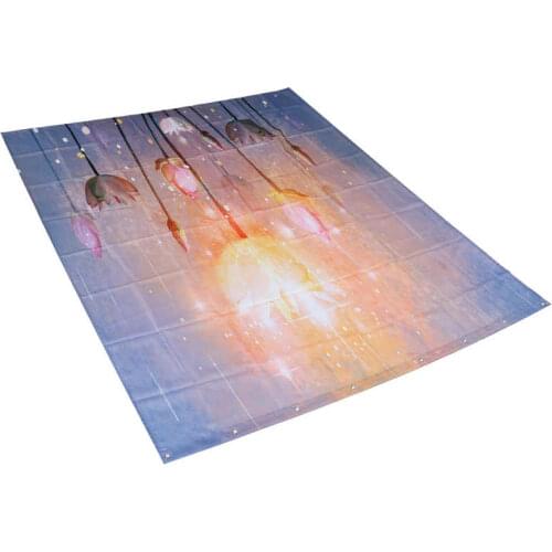 Shower Curtains good quality waterproof Shower Curtain Chinese Style Lotus Landscape Printing Waterproof Curtain with Hooks