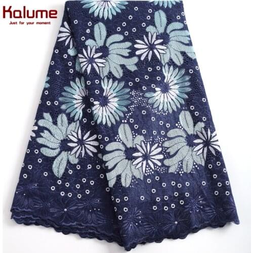 Kalume Latest African Swiss Cotton Lace Fabric High Quality Nigerian Dry Swiss Voile Lace Fabric For Men Women Dress Party F2230