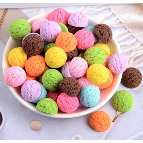 20pcs/lot Kawaii Cute Ice Cream Ball Flat Back Resin Cabochons Scrapbooking DIY Jewelry Craft Decoration Accessorie
