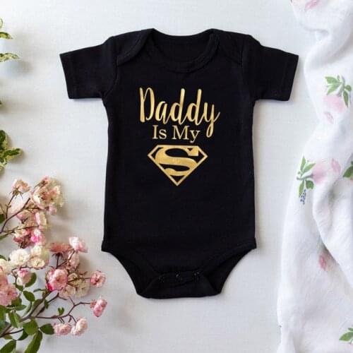 Baby Rompers Newborn Baby Boys Girls Clothes Daddy Is My Hero Funny Print Infant Baby Jumpsuit Cute Casual Baby Sleepwear