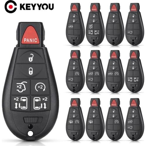 KEYYOU For Jeep Grand Cherokee Chrysler 300 Town Country Dodge Challenger Charger Journey Smart Remote Car Key Case Fob Shell