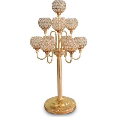 Hot Luxury 10 heads Crystal wedding candelabra 82.5cm(H) Table centerpiece Wedding props 4pcs