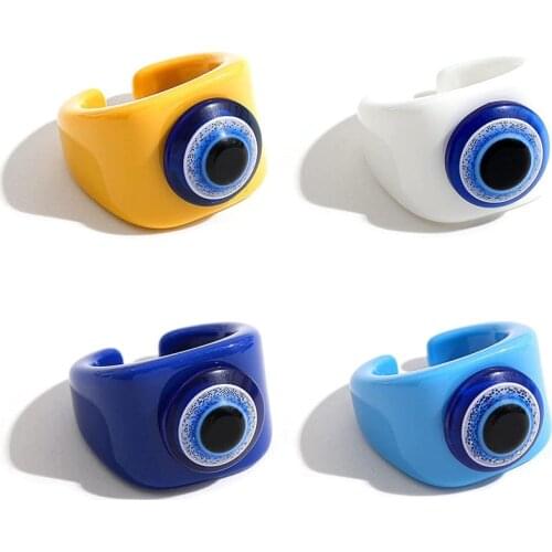 1pcs Chunky Retro Resin Ring Acrylic Plastic Kids Cute Colorful Candy Finger Jewelry Trendy Rings for Women Girls Children