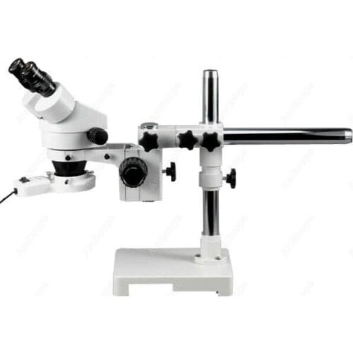 Stereo Boom Microscope--AmScope Supplies 7X-45X Stereo Zoom Boom Microscope + Ring Light