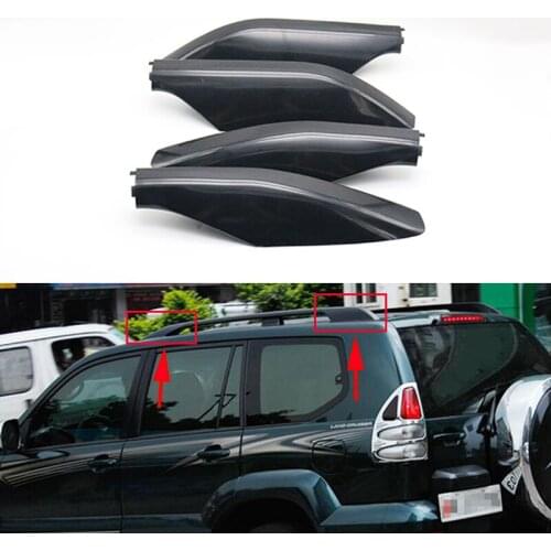 4PCS For Toyota Land Cruiser Prado Fj120 2003 2004 2005 2006 2007 2008 2009 Black Color Roof rack cover roof bar end shell