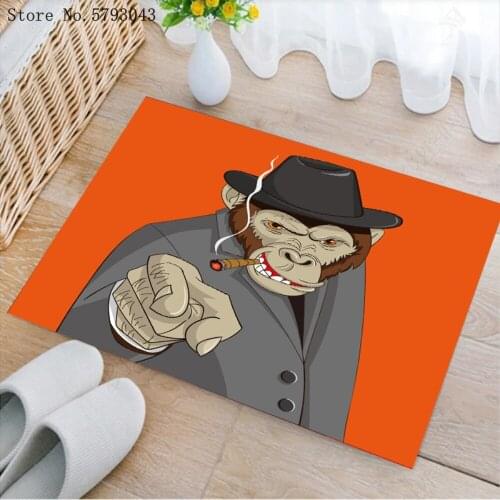 Monkey Doormat Outdoor 3D Print Apes And Monkeys Carpet Home Animals Doormat Entrance Anti-Slip Mat For Bedroom Floor Rug