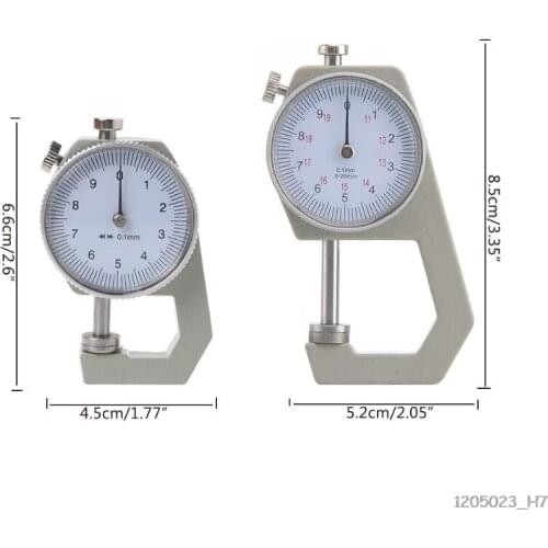 New Dial Thickness Gauge 10 20mm Leather Paper Thickness Meter Tester Accuracy 0.1mm