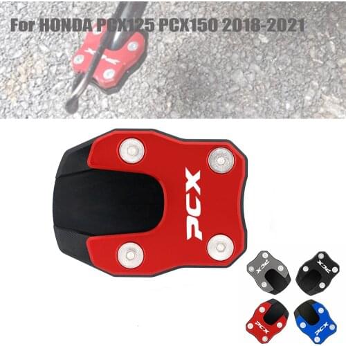 PCX 125 PCX 150 Motorcycle CNC Kickstand Foot Side Stand Support Extension Enlarger Pad For HONDA PCX125 PCX150 2018 2019-2021