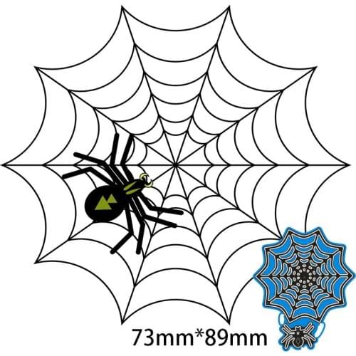 Cutting Dies Spider&Its Web Metal and Stamps Stencil for DIY Scrapbooking Photo Album Embossing Paper Card 73*89mm
