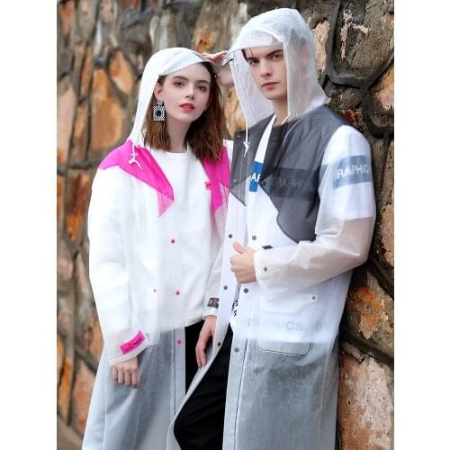 Transparent Raincoat Hooded Women Rain Coat Long Jacket Waterproof Rain Poncho Outdoor Rainwear Impermeable Femme Pour La Pluie