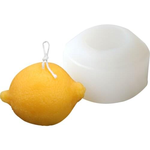 Simulation Lemon Candle Mold DIY Aromatherapy Candle Silicone Mold Lemon Shaped Resin Gypsum Crafts Casting Mould