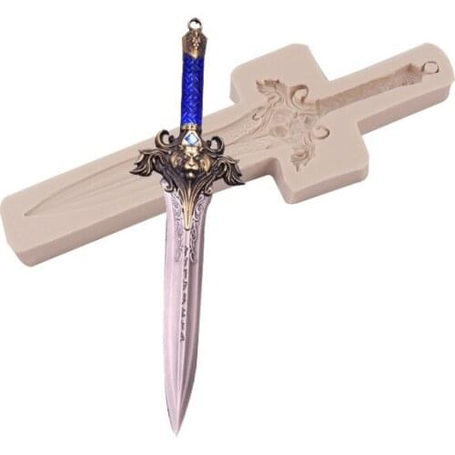 Sword of the Royal Knights Epoxy Resin Silicone Mold for DIY Handmade Ornaments Plaster Candle Jewelry Kids Toys Key Chain Mould