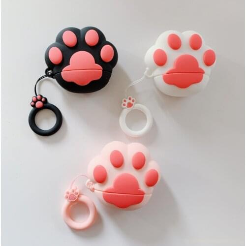 Cute Cat Paw Bluetooth Earphone Case for Airpods 1 2 Protective Cover Cases Charging Box for airpod Protector with Hooks