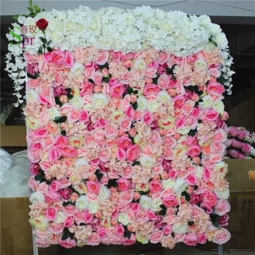 SPR Free Shipping 10pcs/lot bright pink best wedding rose flower wall backdrop table runner arch artificial flower decorations