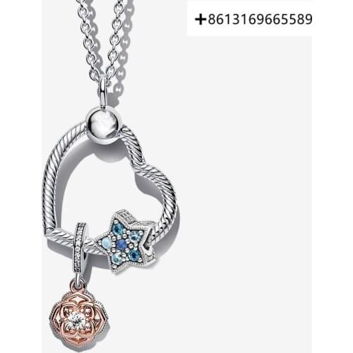 Stylish hot style 925 Sterling Silver Two-Color Starlight Collection Necklace for Men and Women