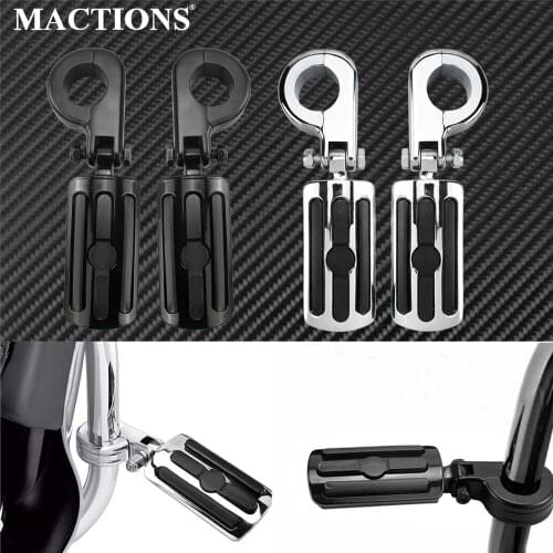 Universal Highway Pegs Footpeg & Mount 1.25" 32mm Engine Guard Crash Bar Foot Pegs For Harley Touring Sportster Dyna Softail XL