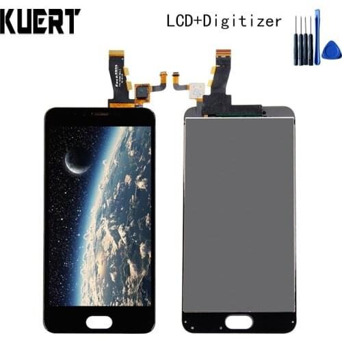 KUERT High Quality 5.2" LCD For Meizu M5 Meilan 5 M611h M611D LCD Display Touch Screen Digitizer Glass Panel Assembly + Frame