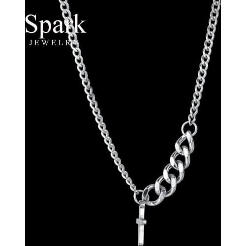 Spark Exquisite Stainless Steel Tiny Cross Pendant Necklace Religious Christian Ornament Gifts For Women Jewelry Collier Femme
