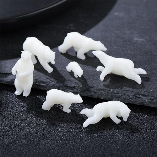 1pc Random 3D Micro Resin Polar Bear Ornaments White For Resin Jewelry Filling Decoration DIY Crafts Supplies Home Decoration