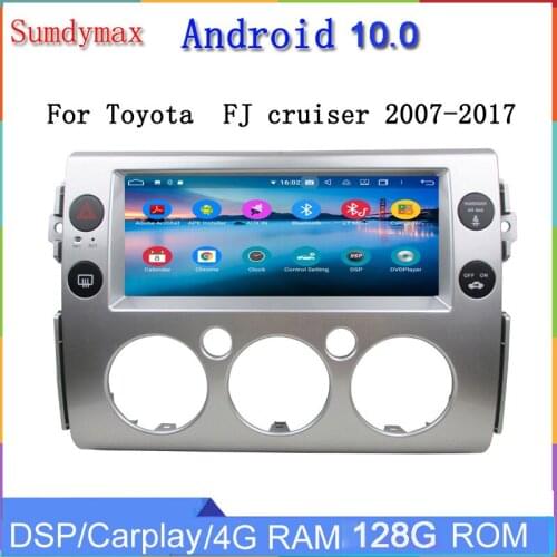 10.25" high touch screen android 9.0 car multimedia player for FJ cruiser 2007-2017 car gps glonass wifi 4GB 64GB