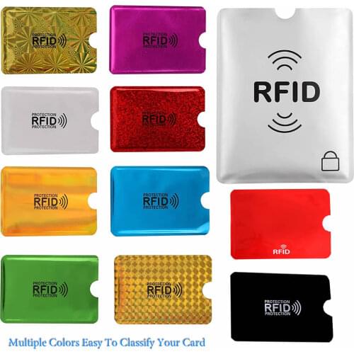 4/Color 10/Pcs Cedit Card RFID Card Sleeve Protector Anti Scan Anti-magnetic Aluminum Foil Card Holder Access Control White Card