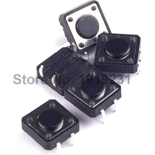 100PCS 12*12*4.3mm DIP 4pins Tactile Push Button Switch 12X12X4.3mm