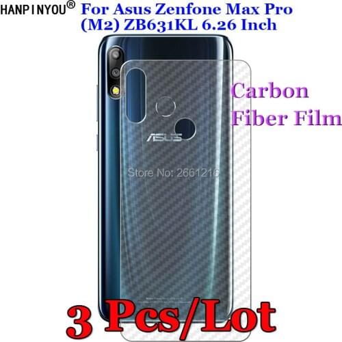 3 Pcs/Lot For Asus Zenfone Max Pro (M2) ZB631KL 3D Non-slip Clear Carbon Fiber Back Film Screen Protector Protective Sticker